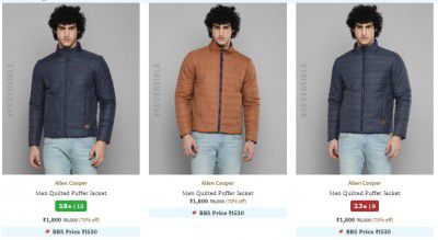 Ajio : Allen Cooper Men's Jacket & Coats Upto 69% Off