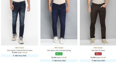 Ajio : Allen Cooper Men's Jeans Upto 80% Off