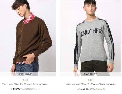 Ajio Clothing Flat Rs 500 off on Rs 1250