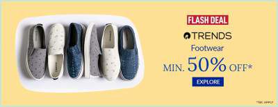 Ajio Flash Deal: Min 50 Percent Off on Trends Footwear