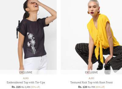 Amazing DealsAJIO : Flat 80% off on 1490 and above
