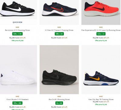 Ajio Footwear Loot: UP TO 70% OFF on Nike Men's Shoes