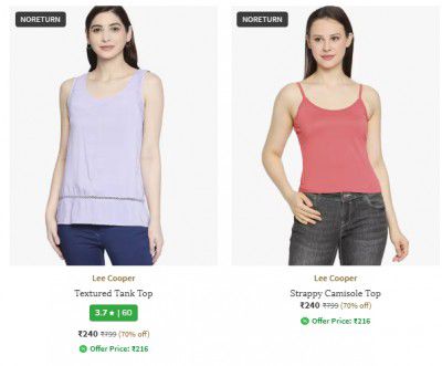 Ajio : Lee Cooper Women's Top Upto 70% Off