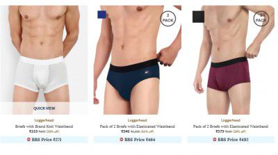 Ajio : Loggerherd Mens  Boxers, Briefs & Trunks Upto 61% Off