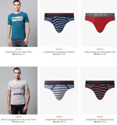 Ajio Loot Deal : Men Clothing Starts @ ₹45