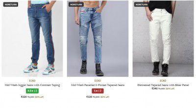 Ajio Loot : Ecko Men's Jeans Start at ₹600