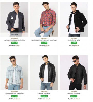 Ajio Loot : Upto 75% OFF - Ecko Unltd Clothing | Starts At ₹300