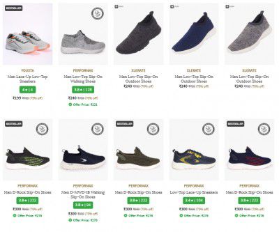 Ajio Loot : Men's Sports Shoes Starts @₹270