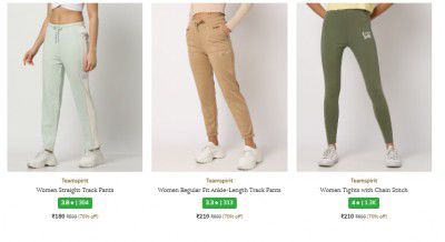 Ajio Loot : Teamsprint Women's Trackpant Starts at ₹180