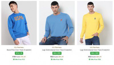 Upto 70% OFF - U S Polo Assn Men's Sweatshirt & Hoodies