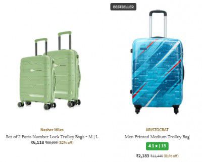 Ajio Loot : Upto 82% Off On Branded Luggage & Trolley Bags Starts At Rs 907