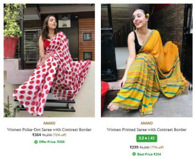 Ajio Loot : Upto 86% Off On Anand Womens Clothing Starts At ₹299 + Extra Coupon 