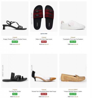 AJIO Loot : Upto 86% Off On Branded Womens Footwear (Inc 5.,Buda Jeans Co, Etc)