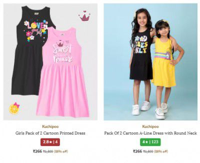 Ajio Loot : Upto 88% Off On Kuchipoo Girls Clothing | Starts At ₹266