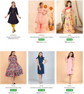 Ajio Loot : Upto 92% Off On Girl's Clothing Starts At ₹150