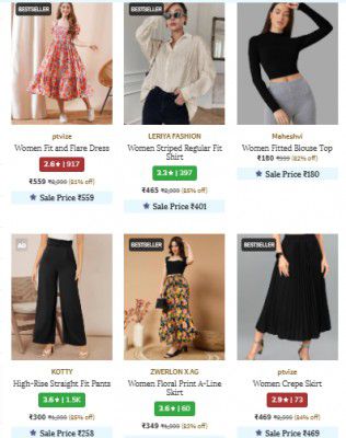 Ajio Loot : Upto 96% Off On Women's Clothing Starts At ₹56