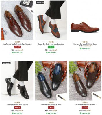 Ajio : Men's Formal Shoes Starts at ₹399 | Upto 90% Off