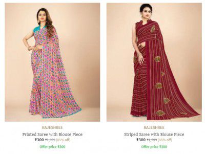 Ajio: Min. 80% Off On Saree From @ ₹300