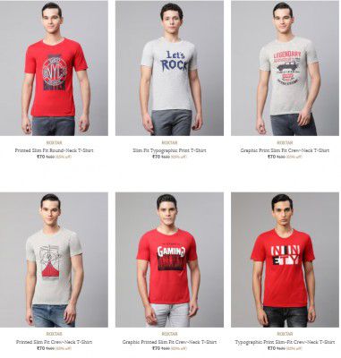 Ajio : ROXTAR Men's T-shirts Starts ₹86