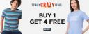 Ajio Totally Crazy Deals: Buy 1 Get 4 Free...