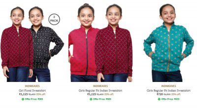 Ajio : Upto 55% Off On Indiweaves Clothing | For Girls