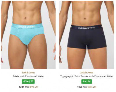 Ajio : Upto 58% Off On Jack & Jones Mens Boxers, Briefs & Trunks | Starts At ₹315