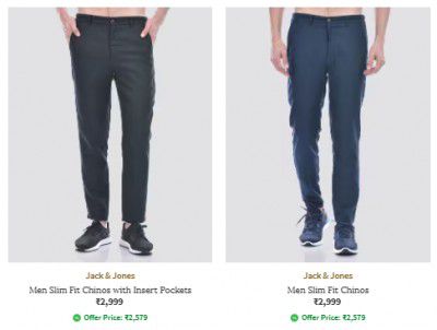 Ajio : Upto 55% Off On Jack & Jones Mens Trouser & Pants | Starts At ₹1400