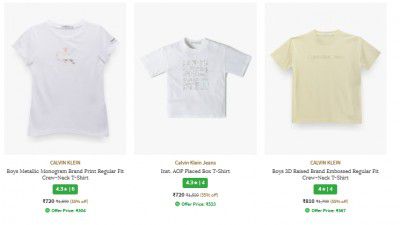 Ajio : Upto 60% Off On Calvin klein Clothing | For Boys