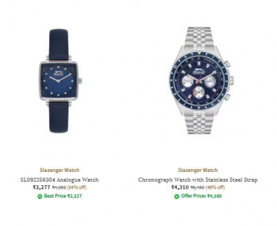 Ajio : Upto 64% Off On Slzenger Watch 