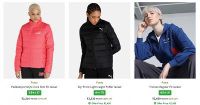 Ajio : Upto 71% Off On Puma Jackets & Shrugs | For Women
