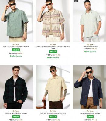 Ajio : Upto 70% OFF - Rev Verse Shirts | For Mens