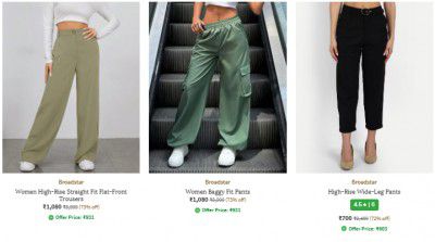 Ajio : Upto 73% Off On Broadstar trouser & Pants | For Women
