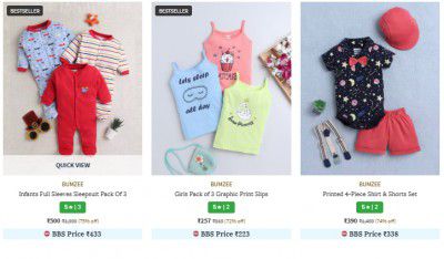 Ajio : Upto 86% Off Bumzee Kids Clothing Starts ₹192