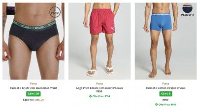 Ajio : Upto 60% Off On Puma boxers, briefs & trunks | For Men