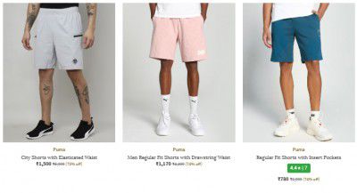 Ajio : Upto 72% Off On Puma Shorts | For Men