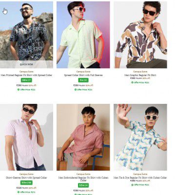 AJIO: Upto 80% Off On CAMPUS SUTRA Men's Clothing | Start At Rs 360