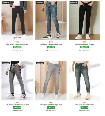AJIO : Upto 80% Off On Mens Jeans + Extra 10% AJIO Super Cash