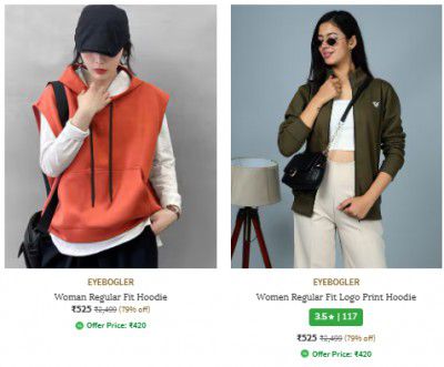 Ajio : Upto 89% Off On Eyebogler Womens Sweaters & Sweatshirt