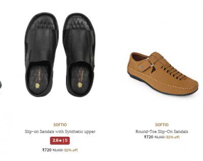 Ajio : Upto 82% Off on SOFTIO Men's Footwear