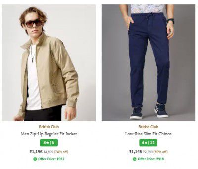 Ajio : Upto 81% Off | British Club Mens Clothing Starts at Rs 284