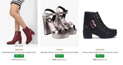 Ajio : Upto 86% Off on  Women's Footwear