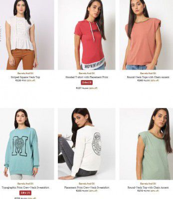 Ajio : Upto 92% OFF - Barrels & Oil [Turkey] Womens Clothing | Starts At Rs.128