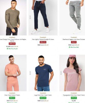 Ajio : Upto 85% OFF - Crosshatch [UK] Clothings  