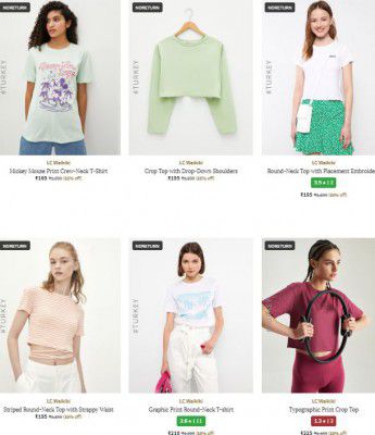 Ajio : Upto 92% OFF - LC Waikiki (Turkey) Womens Clothing | Starts At Rs.104