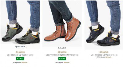 Ajio : Upto 85% Off on BIG BANYAN Men's Shoe's