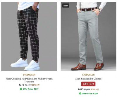Ajio : Upto 86% Off On Eyebogler Mens Trouser & Pants