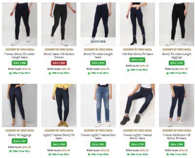Ajio : Upto 85% Off On Vero Moda Women's Jeans