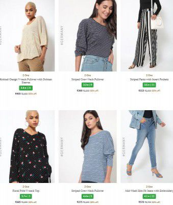 Ajio : Upto 85% OFF - Z One [Germany] Womens clothing 