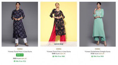 Upto 70% Off On AVAASA MIX N' MATCH Women's Kurtas starting From Rs.90