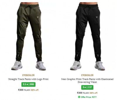 Ajio : Upto 91% Off On Eyebogler Mens Trackpant
